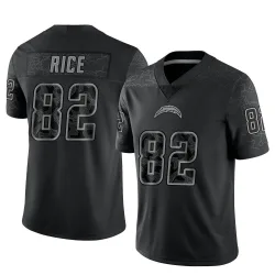 Youth Brenden Rice Los Angeles Chargers No.82 Limited Reflective Jersey - Black