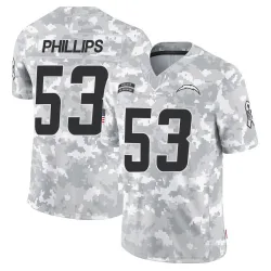 Youth Del'Shawn Phillips Los Angeles Chargers No.53 Limited 2024 Salute to Service Jersey - Arctic Camo