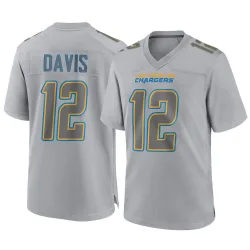 Youth Derius Davis Los Angeles Chargers No.12 Game Atmosphere Fashion Jersey - Gray