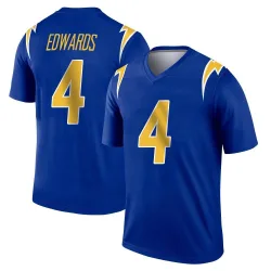 Youth Gus Edwards Los Angeles Chargers No.4 Legend 2nd Alternate Jersey - Royal