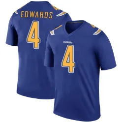 Youth Gus Edwards Los Angeles Chargers No.4 Legend Color Rush Jersey - Royal