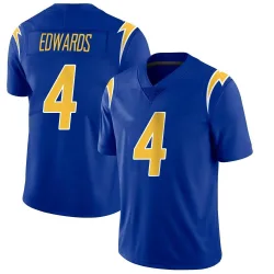 Youth Gus Edwards Los Angeles Chargers No.4 Limited 2nd Alternate Vapor Jersey - Royal