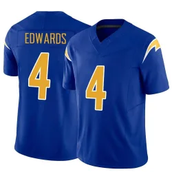 Youth Gus Edwards Los Angeles Chargers No.4 Limited Vapor F.U.S.E. Jersey - Royal