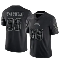 Youth Jamaree Caldwell Los Angeles Chargers No.99 Limited Reflective Jersey - Black
