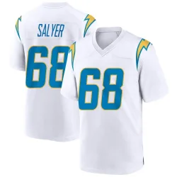 Youth Jamaree Salyer Los Angeles Chargers No.68 Game Jersey - White