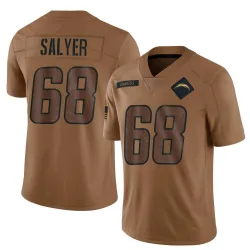 Youth Jamaree Salyer Los Angeles Chargers No.68 Limited 2023 Salute To Service Jersey - Brown