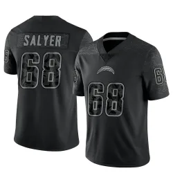 Youth Jamaree Salyer Los Angeles Chargers No.68 Limited Reflective Jersey - Black
