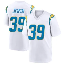 Youth Jaylen Johnson Los Angeles Chargers No.39 Game Jersey - White