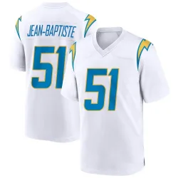 Youth Jeremiah Jean-Baptiste Los Angeles Chargers No.51 Game Jersey - White