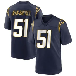 Youth Jeremiah Jean-Baptiste Los Angeles Chargers No.51 Game Team Color Jersey - Navy