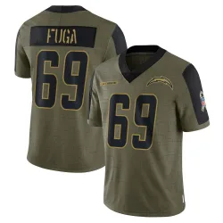 Youth Josh Fuga Los Angeles Chargers No.69 Limited 2021 Salute To Service Jersey - Olive