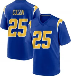 Youth Junior Colson Los Angeles Chargers No.25 Game 2nd Alternate Jersey - Royal