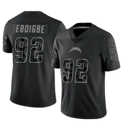 Youth Justin Eboigbe Los Angeles Chargers No.92 Limited Reflective Jersey - Black