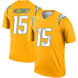 Youth Ladd McConkey Los Angeles Chargers No.15 Legend Inverted Jersey - Gold
