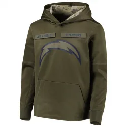 Youth Los Angeles Chargers No. 2018 Salute to Service Pullover Performance Hoodie - Green