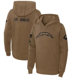 Youth Los Angeles Chargers No. 2023 Salute to Service Club Pullover Hoodie - Brown