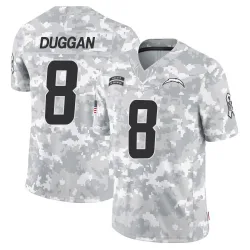 Youth Max Duggan Los Angeles Chargers No.8 Limited 2024 Salute to Service Jersey - Arctic Camo