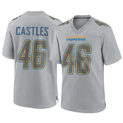 Youth McCallan Castles Los Angeles Chargers No.46 Game Atmosphere Fashion Jersey - Gray