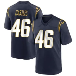 Youth McCallan Castles Los Angeles Chargers No.46 Game Team Color Jersey - Navy
