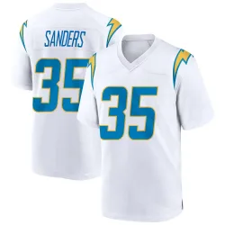 Youth Raheim Sanders Los Angeles Chargers No.35 Game Jersey - White