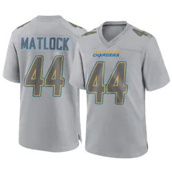 Youth Scott Matlock Los Angeles Chargers No.44 Game Atmosphere Fashion Jersey - Gray