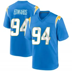 Youth TeRah Edwards Los Angeles Chargers No.94 Game Powder Alternate Jersey - Blue