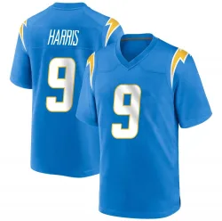 Youth Tre Harris Los Angeles Chargers No.9 Game Powder Alternate Jersey - Blue