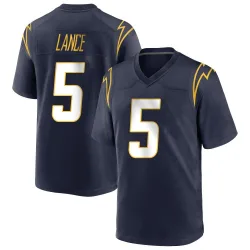 Youth Trey Lance Los Angeles Chargers No.5 Game Team Color Jersey - Navy