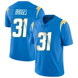 Youth Trikweze Bridges Los Angeles Chargers No.31 Limited Powder Vapor Untouchable Alternate Jersey - Blue