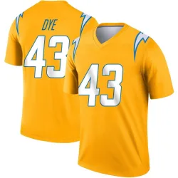 Youth Troy Dye Los Angeles Chargers No.43 Legend Inverted Jersey - Gold