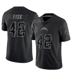 Youth Tucker Fisk Los Angeles Chargers No.42 Limited Reflective Jersey - Black