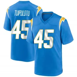 Youth Tuli Tuipulotu Los Angeles Chargers No.45 Game Powder Alternate Jersey - Blue