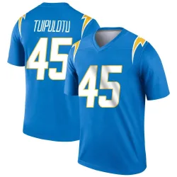Youth Tuli Tuipulotu Los Angeles Chargers No.45 Legend Powder Jersey - Blue