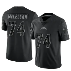 Youth Tyler McLellan Los Angeles Chargers No.74 Limited Reflective Jersey - Black