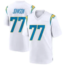 Youth Zion Johnson Los Angeles Chargers No.77 Game Jersey - White