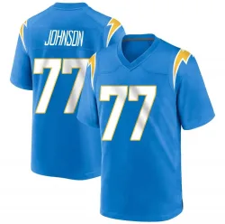 Youth Zion Johnson Los Angeles Chargers No.77 Game Powder Alternate Jersey - Blue