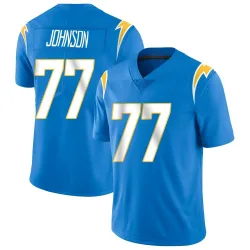 Youth Zion Johnson Los Angeles Chargers No.77 Limited Powder Vapor Untouchable Alternate Jersey - Blue